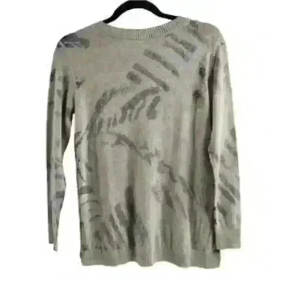 NWT NIC+ZOE Reversible Animal Print V Neck Ribbed Lightweight Sweater Cotton PP - Picture 2 of 7